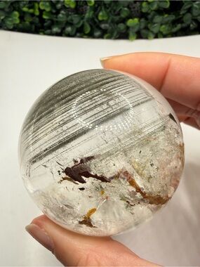 Garden Quartz Sphere with Chlorite Inclusions 62mm